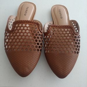 Torrid Size 10 Wide Cognac Woven Flats Loafers